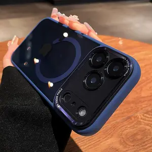 Luxury Magnetic Metal Lens Bumper Protection Case Shockproof Phone Cover For iPhone 17 Air 16 15 14 13 12 11 Pro Max Plus Wireless Charge Hard Cover
