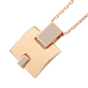 Pre-owned HERMÈS Gold-plated Small Leather Goods Hermes EILEEN Necklace