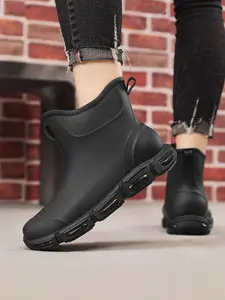 Men's Outdoor Rain Boots, Anti-Slip Waterproof Lightweight Durable, Easy Slip-On Design, Casual Low Top Shoes for Hiking Fishing Walking Shoes