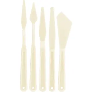 5-Piece Plastic Palette Knife Set for Acrylic Painting - Paint Spatula Tools for Oil, Canvas Art - Painting Knives for Mixing, Texturing - Pallet Knives for Art & Cake Decorating