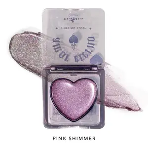 Italia Deluxe Amor Eterno color Shifting Shimmer Blush Pink Shimmer Heart-Shaped Highlighter, color changing Makeup Cream Dewy Cosmetic