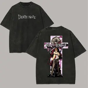 Death Note Anime Lover Washed T shirt Year round clothing personality Clothes Plus Size Unisex high quality1 hot product Couples