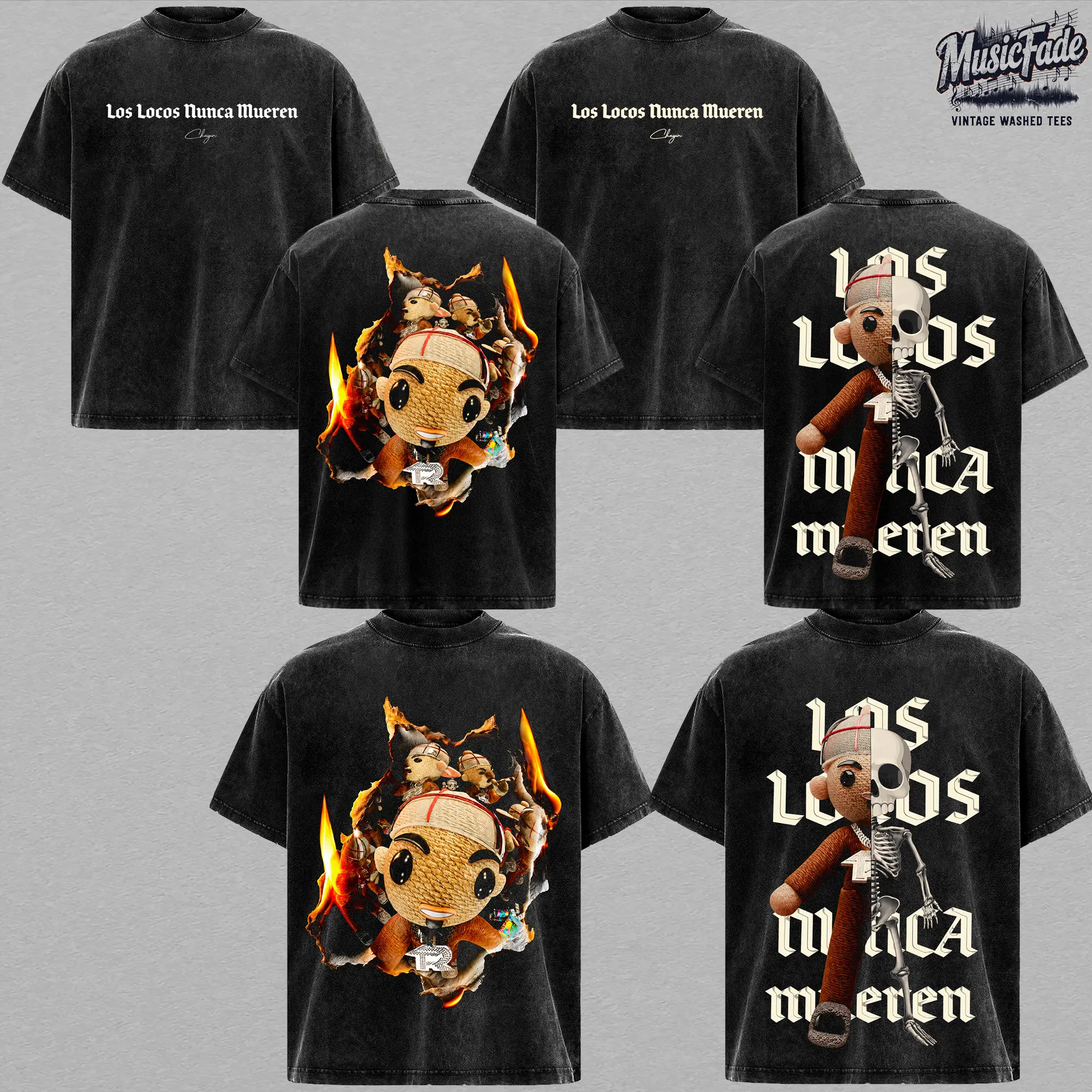 [New 2 Designs] Los Locos Nunca Mueren Chuyin Fuerza Regida Graphic T-Shirt, regional Music Hoodie, Gift for fans Country Music Mexico-Style Tee, Retro Puerto Rican Rap Fan Merch, Unisex Concert Gift Tee