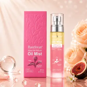 RainSwan Glass Hair Perfume Oil Mist Warm Gourmand Scent 80 mL Leave-In Hair Treatment for Dry & Damaged Hair with 4 Keratin Proteins & 8 Botanical Oils for Hydration, Repair, Smooth Shine & Frizz Control