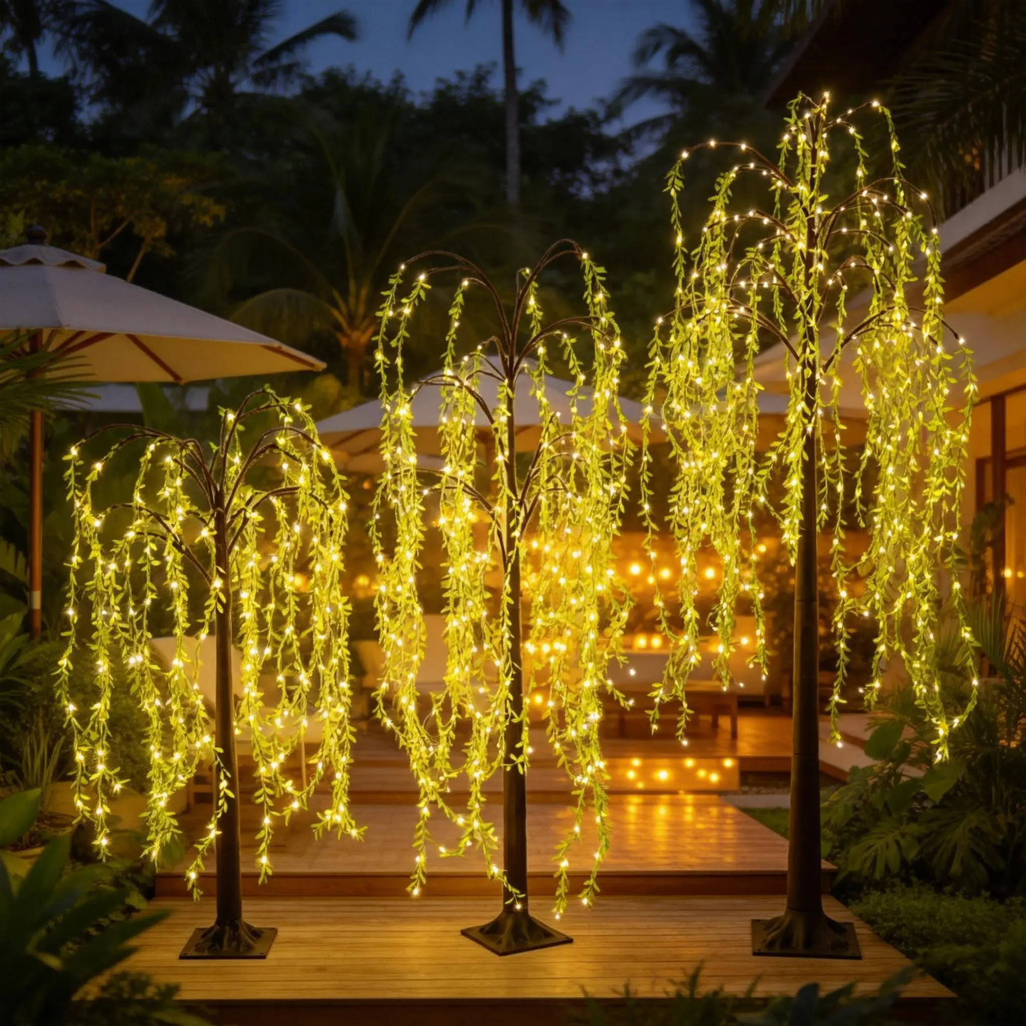 Charming LED Weeping Willow Lights - 3.9 ft / 4.9 ft / 5.9 ft, USB-powered artificial weeping willow floor lamp, perfect for home and holiday decor, Mother’s Day, spring and summer decorations, and various occasions d