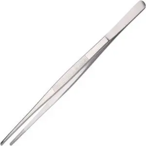 Long tweezers with precision serrated kitchen tweezers tongs for barbecue and handmade stainless steel cooking tweezers8 inches