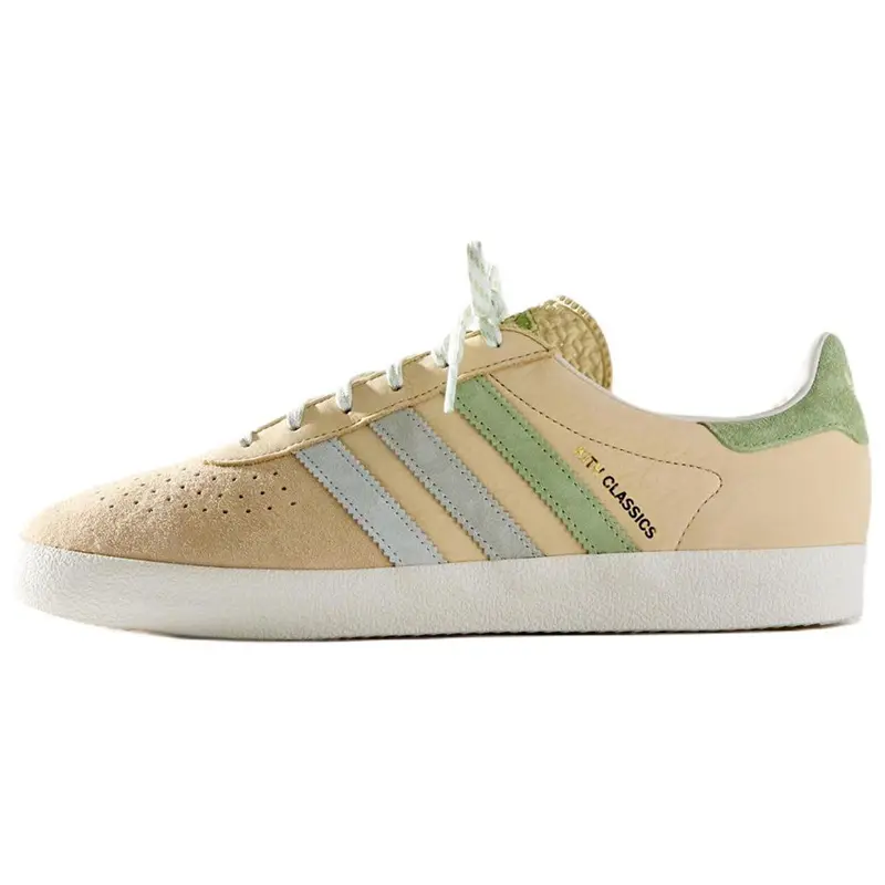 Adidas AS350 'Classics Program - Arctic Fusion' x Kith Men's Sneakers White Leather Upper Icy Blue Accents Round Toe All Seasons Laces Closure