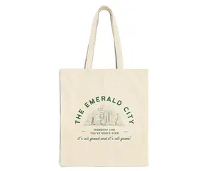 The Emerald City Tote Bag, Wicked Movie Fan Gift Broadway Bag, Glinda Elphaba Ariana Cynthia Meme Broadway Gift, Musical Lover Gift Wicked Merch