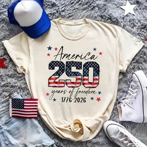 [SALE UP TO 66%] America 250 Years Shirt, USA 250th Anniversary Shirt, Vintage American Flag Graphic Tee, Patriotic USA Flag Tee Patriotic 1776-2026 Apparel, 4th of July Independence Day Gift, Casual Summer Top
