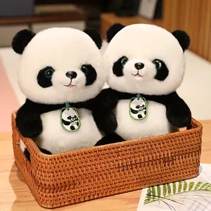 24Cm/9.44In Adorable Panda Stuffed Toy • Soft Polyester Plush Animal • Ideal for Halloween, Easter, Christmas, And Birthday Presents