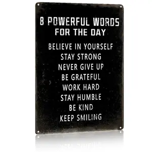 Motivational Metal Sign,8x12 Inch Aluminum Inspirational Wall Art,Positive Quote Decor for Home Office Gym,Encouragement Gift,Believe in Yourself Wall Plaque,Vintage Rustic Decor Sign