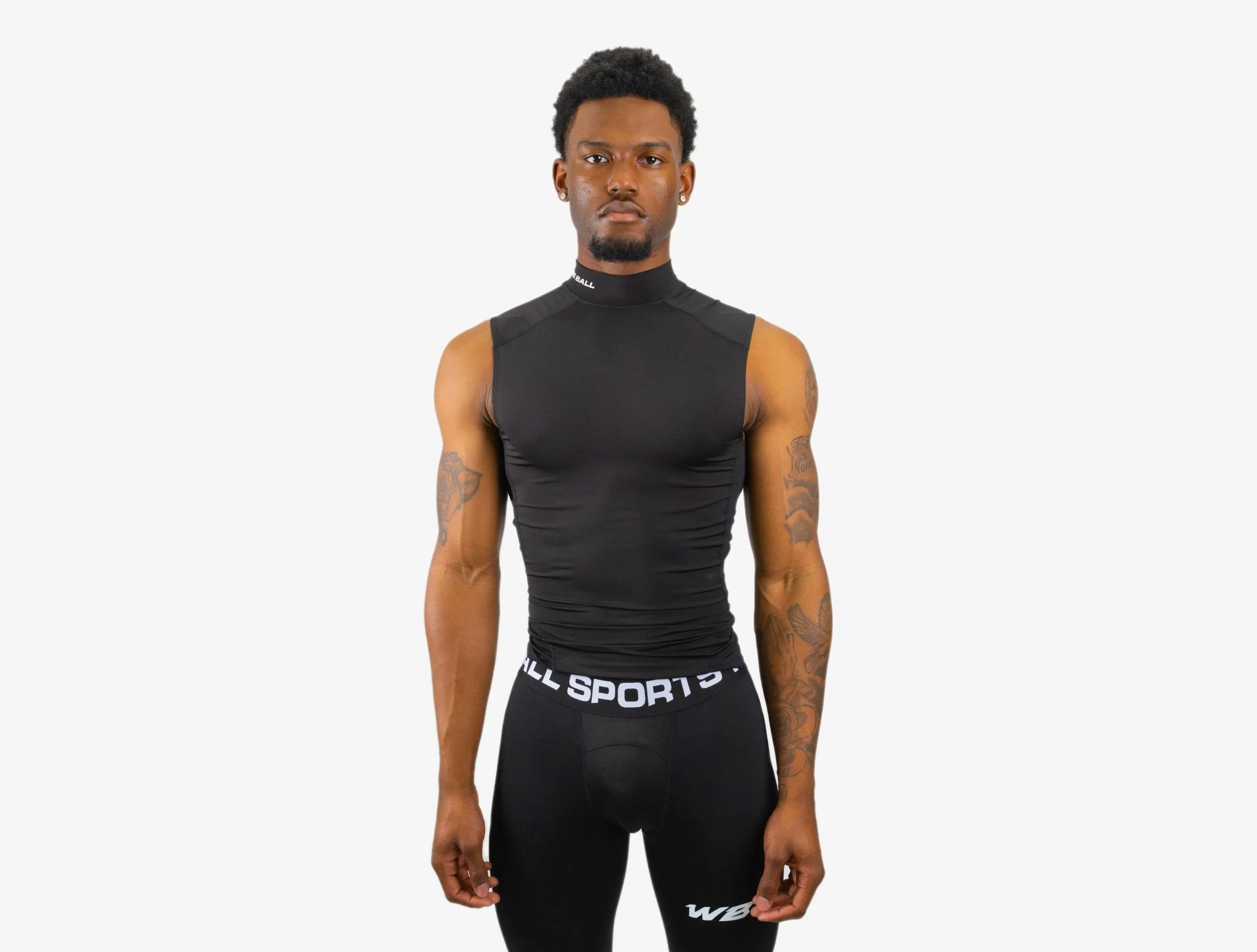 We Ball Sports Men's Compression Turtle Neck Tank Top (Black) - Moisture-Wicking Running Vest, Workout Apparel, Sport Activewear for Athletic Fitness