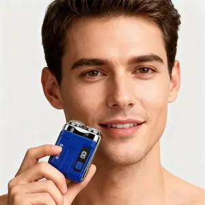 Portable Electric Razor Mini Dual Head with Digital Battery Display, USB Rechargeable Shaver, Ideal Grooming Tool for Men, Travel & Daily Use, Perfect Gift