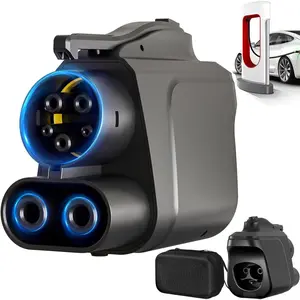 NACS to CCS Adapter Max 500A/1000V Fast Charging Adapter with Overheating Protection Compatible with Tesla Superchargers for CCS1 EVs