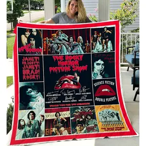 SoftHaven Horror Halloween Fleece Blanket, Gift for Girls Women Kids Horror Movie Lovers, Musical Comedy Film Halloween Bed Throw Blankets Twin Queen Size Adults 30x40, 50x60, 60x80