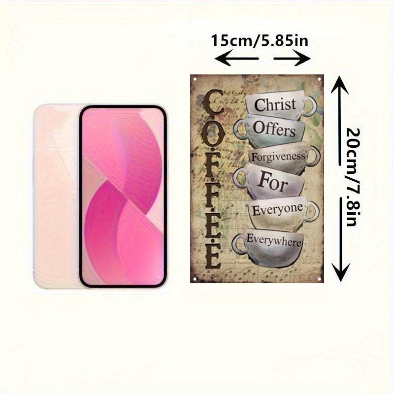 Rustic Wooden Coffee Wall Art, 5.85x7.8in, Inspirational Quote Sign, Easy to Hang, for Home & Coffee Shop Decor, Vintage Style, No Power Needed, Battery-Free