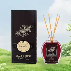 Cherry Reed Diffuser, 100ML, Sweet Aroma with Blackcurrant, Rose, Raspberry, Long-Lasting, Ideal for Bedroom, Office, Gift