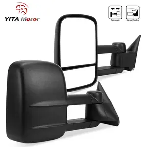 YITAMOTOR Manual Tow Mirrors for 1988-1998 Chevrolet GMC C/K 1500 2500 3500 Left Right Side with Plane Lens & Convex Lens Wide Angle Degree