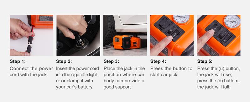 Product Introduction of VEVOR 12 in 1 Electric Car Jack Set, Max 5 Ton/11023 LBS Hydraulic Jack with Electric Impact Wrench, Built-in Inflatable Pump and LED Light, Portable Car Lift for SUV MPV Sedan Truck Change Tires Garage Repair 28