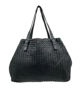 Pre-owned Bottega Veneta leather tote bags Black Woven Shoulder Bag Tote