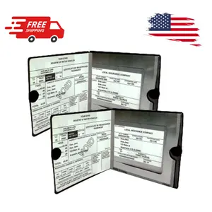 Car Auto Insurance Registration BLACK Document Wallet Holders 2 Pack