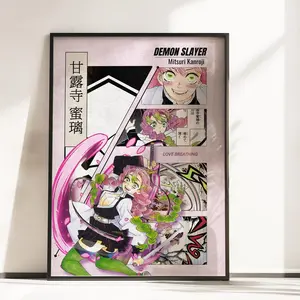 Mitsuri Kanroji Love Hashira Haori Pattern Demon Slayer Anime Poster