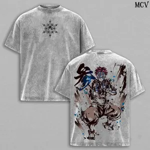 Akaza Upper Rank 3 Graphic Tee, Vintage Washed Oversized Shirt, Manga Villain Demon Slayer Cotton T-Shirt