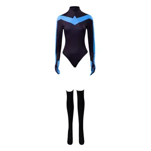 Nightwing Cosplay Costume - Full Bodysuit with Mask | Blue & Black Jumpsuit for Men | Breathable Fabric | DC Fan & Cosplay Outfit | Halloween & Comic Con