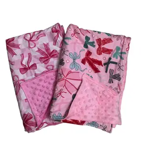 Baby Blanket Bows Newborn Baby Girl Minky Blanket Shower Gift