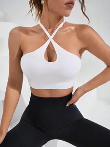 Women's Sporty Tank Top Yoga Bra, Removable Pads, Comfortable Shoulder Straps, Gym Wear for Sports and Fitness, Fashionable Workout, Yoga Workout Activewear