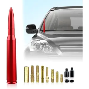 1 PC Car Truck Bullet Antenna, Radio Antenna Replacement, Fit for Chevy Silverado 1500 2500 3500 HD Avalanche GMC Sierra 1500 2500 3500 Denali Heavy Duty Pickup Trucks Accessories (Red)