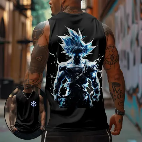 Top Rated 80s 90s Dragon Ball DBZ Goku saiyan goku black Oversized streetwear singlet muscle cotton outfits men summer men's graphic tees Fits vacation outfits Anime tank tops men gifts