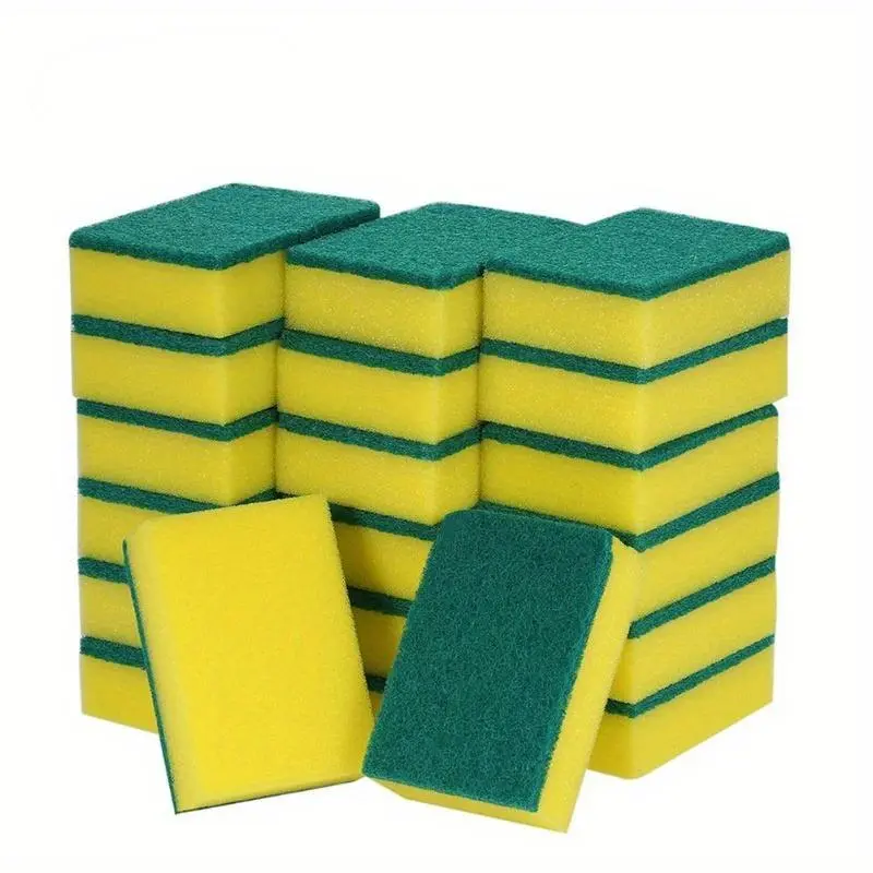 1pcs Double-sided Cleaning Dishwashing Sponge Household Scouring Pad Kitchen Wipe Dish Cleaning Brush Sponges, Square Sponge, Scrubbing Pad, For Restaurant/Commercial, Kitchen Cleaning Supplies
