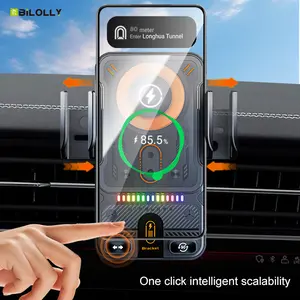 15W Wireless Charging Car Phone Mount, Infrared Sensor Smart Auto-Clamping Air Vent Phone Holder, 360° Rotatable Car Charger Stand Compatible with iPhone Samsung and Most Smartphones