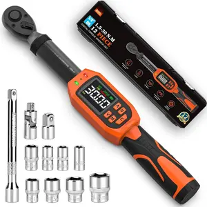 1/4 Torque Wrench Digital, (13.5-265 In-Lb/1.5-30 Nm), 12 count Inch Pound Digital Torque Wrench Set with Buzzer & LED , +-1% Accuracy, Sockets & Adapters for for   Gunsmithing