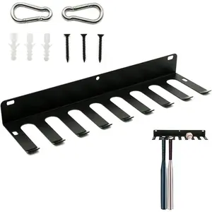 Baseball Bat Holder Rack - Metal Hanger for Softball, Storage & Display, Holds 16 Player Bats, Black