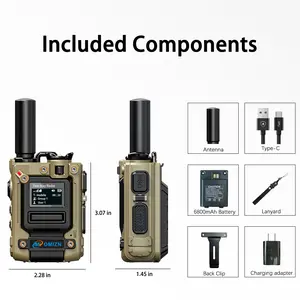 OMI M8 Long Distance Walkie Talkie Nationwide Coverage 5000km Poc Two Way Radio NO-Monthly-Fee for Emergency Safety Construction Site Truckers Taxi Drivers Big Events Concerts