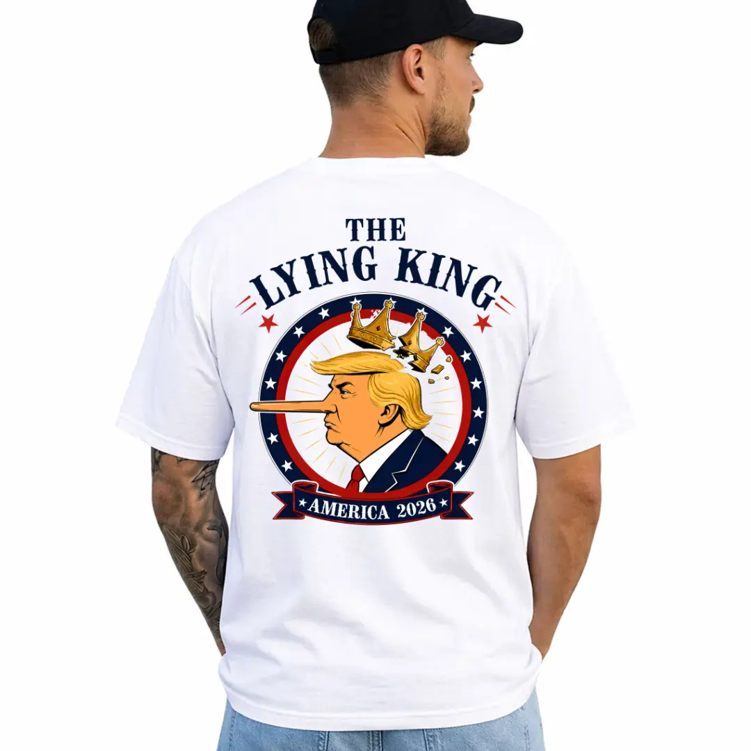 The Lying King Tr3mp Shirt, Short Sleeve Printed Graphic Shirt, Daily Casual Cotton Menswear