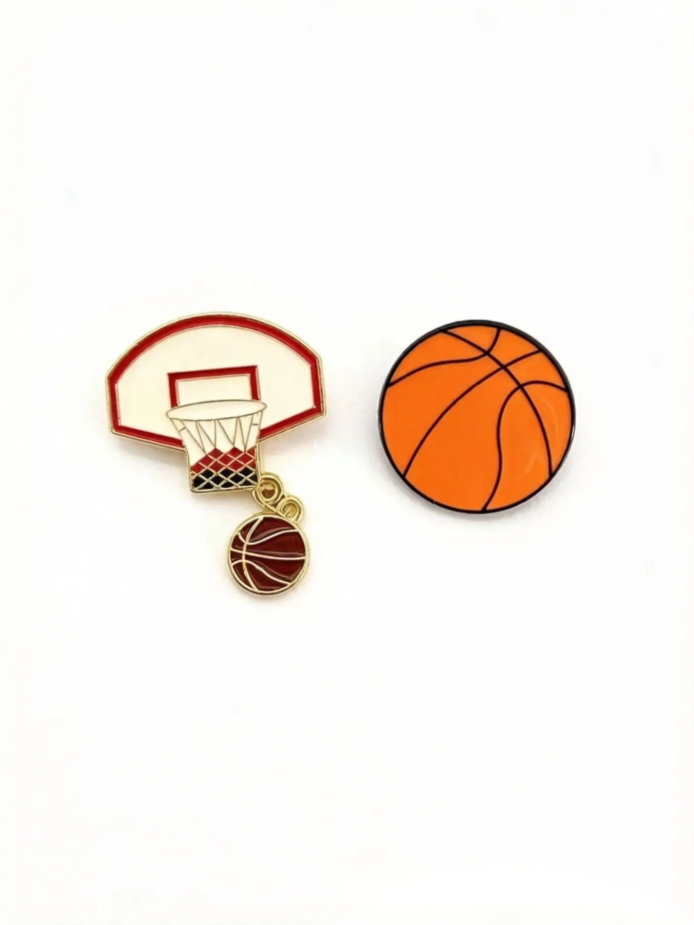 Basketball Enamel Pin Set, Cute Basketball Frame Lapel Pins, Fashion Accessory, Lapel Brooch, Perfect for Backpacks, Bags, Hats, Clothes, Exclusive Gift for Sports Fans