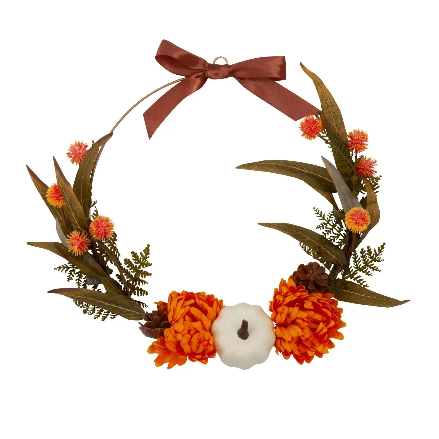 Fall Artificial Flower Wreath Accessory Kit - Gold Wire, DIY Flowers, Craft Ideas, Makes 1 Decorative Wreath