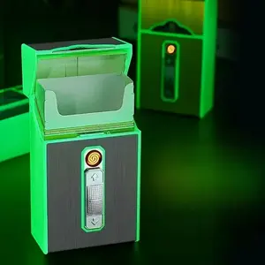 Creative Luminous Storage Case Lighter (1-Pack) — Features a Built-in USB-Rechargeable Flameless Lighter; Holds 20 Items; Moisture-Proof Storage Case; Suitable for Men and Women; An Ideal Gift Choice.