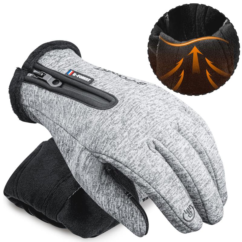 100% Waterproof Winter Gloves -30℉ Warm Windproof All Fingers Touch Screen Gloves for Men Skiing and Outdoor Work