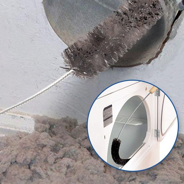 2 Pieces Dryer Vent Cleaner Kit Dryer Lint Vacuum Attachment, Dryer Vent Cleaning Lint Remover 1 Hoses + 1 Lint Brush Tools for Home Improvement Trap Cleaner Long Flexible