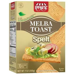 Snacktery Spelt Melba Toast Crackers - Wholesome Thin and Crispy Spelt Crackers - Mini Toasts for Dips, Spreads, Salads - 7 Oz
