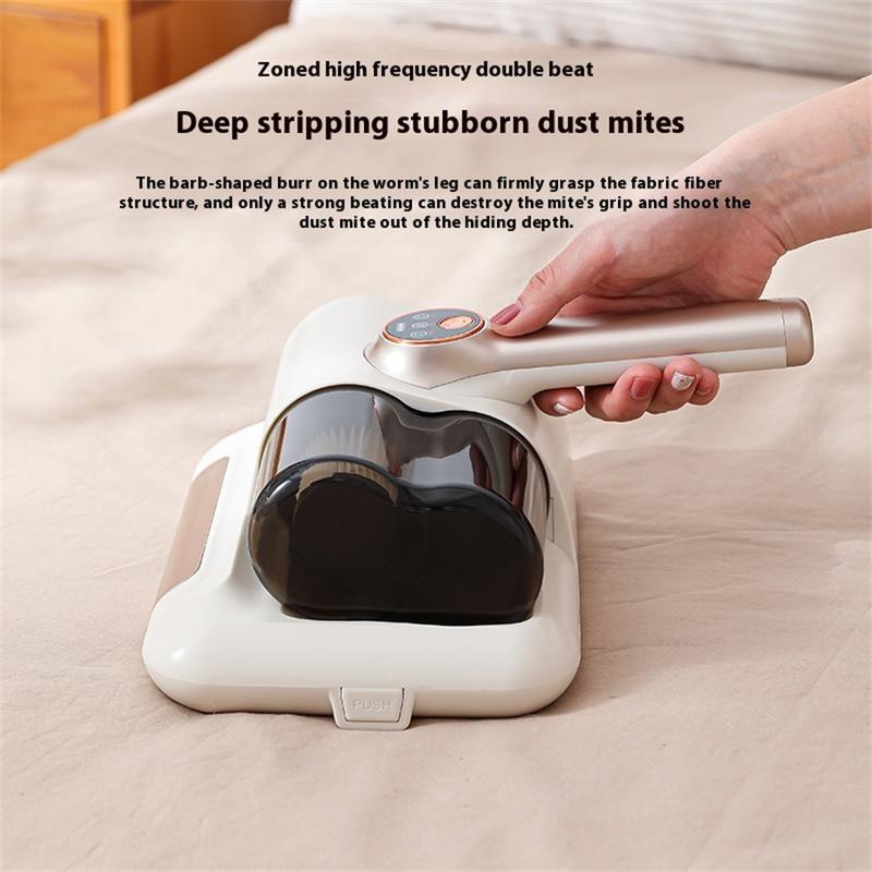 Mattress vacuum cleaner, bed hoover, double dust container with washable filter, powerful handheld hoover for dust and pet hair removal