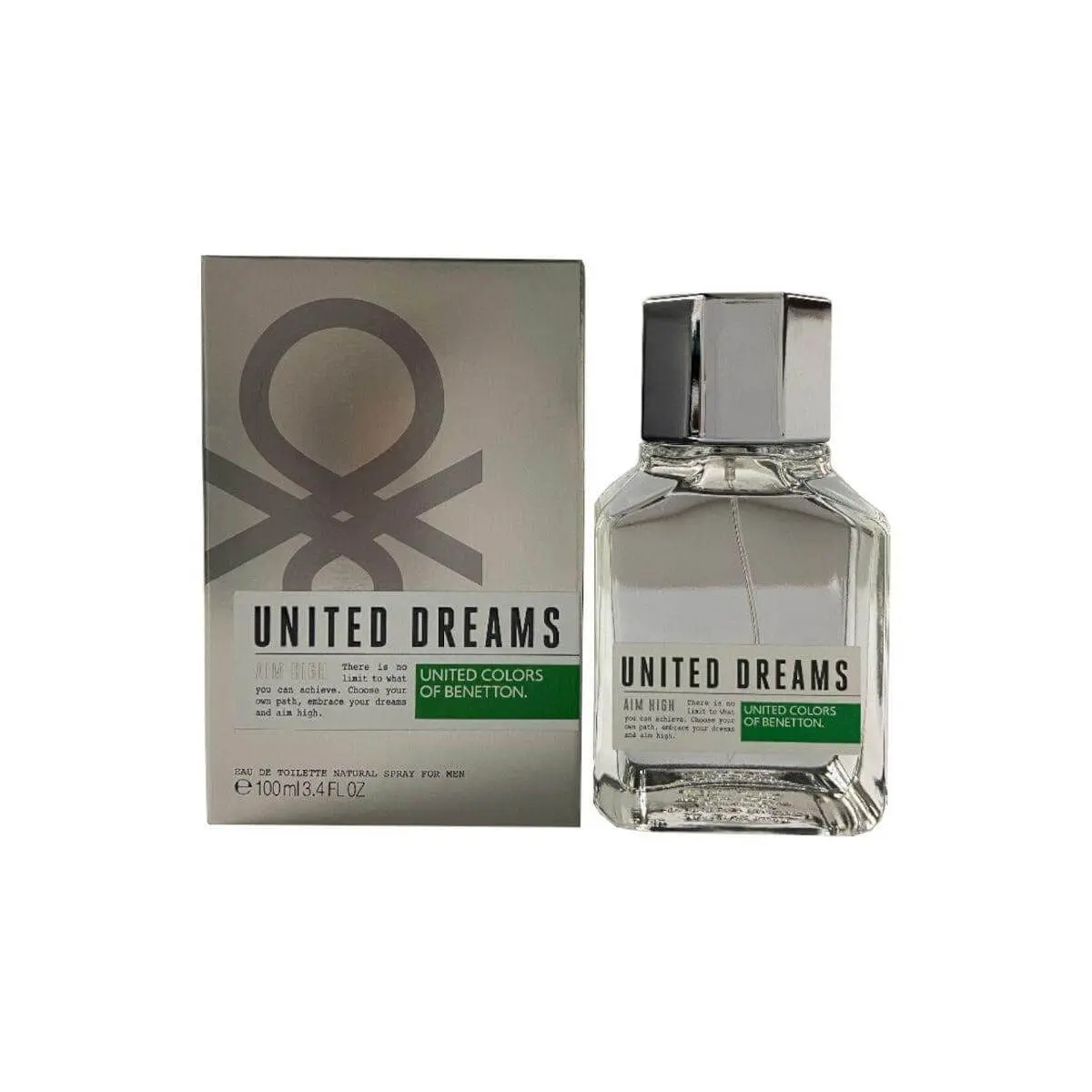Benetton Group United Dreams Aim High Men's Eau de Toilette Spray, 3.4 fl oz - Aromatic Fragrance with Citrus, Mint, Moss, and Geranium Notes