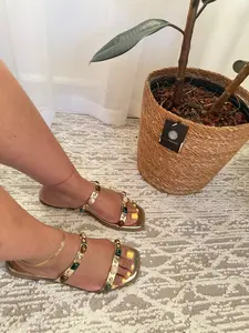 MAYRA SLIP ON SANDALS- GOLD