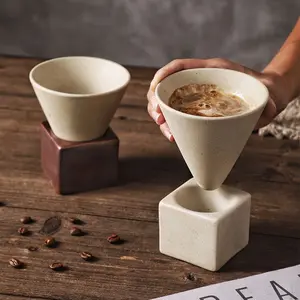 Vintage Afternoon Tea Stoneware Coffee Cup Funnel Cup INS Style Ceramic with Design Sense for Tea and Coffee Enthusiasts