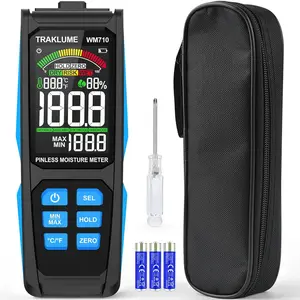 Pinless Wood Moisture Meter with Colorful Screen, Pinless Moisture Tester Detector for Lumber Drywall Firewood Walls House Water Leak Detection