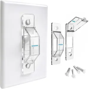 2 Pack Clear Child Proof Light Switch Cover Guard, Wall Switch Lock With Glow In The Dark Effect Prevents Accidental Turning Switches ON or OFF